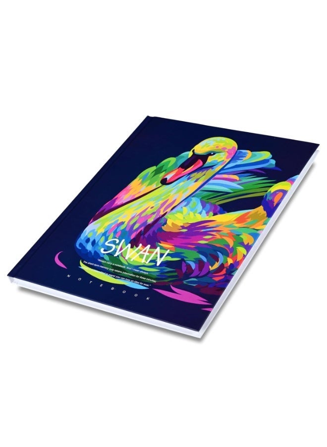 FIS® Hard Cover Notebook, Size 10"X8" Inches(254x203.2mm), 96 Sheets, 192 Pages, Single Line Ruling, White Paper, Packet of 5 Pieces, Swan Cover Design 3-FSNBHC1896-SWA3 - Image 4
